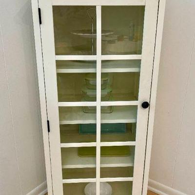 Lot 017-K: Glass-Front Kitchen Storage Cabinet