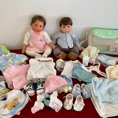 Lot 028-ER: Lee Middleton Boy & Girl Dolls and Accessories
