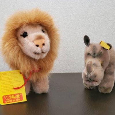 Lot 041-ER: Vintage Steiff Lion & Rhino