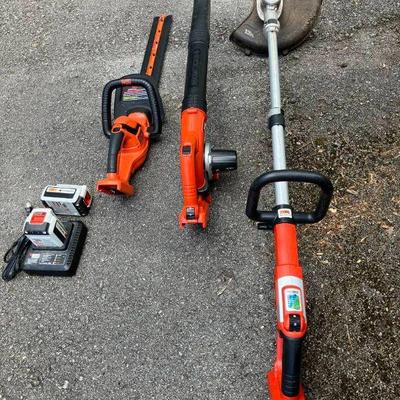 Lot 068-G: Trio of Black & Decker Cordless Yard Tools