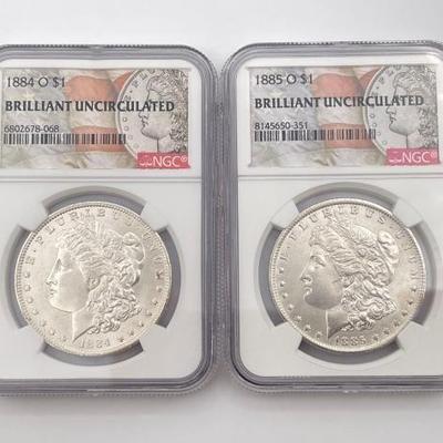 #320 • 1884-O & 1885-O Morgan Silver Dollars
