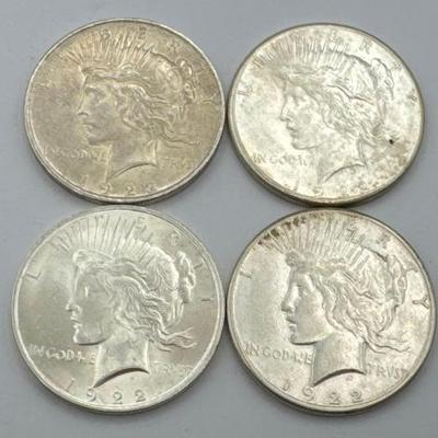 #372 • (4) 1924 Silver Peace Dollars
