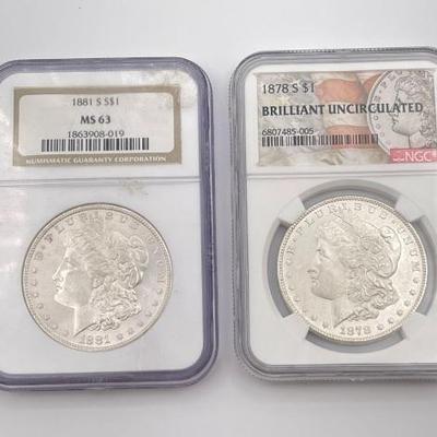 #316 • 1881-S & 1878-S Morgan Silver Dollars
