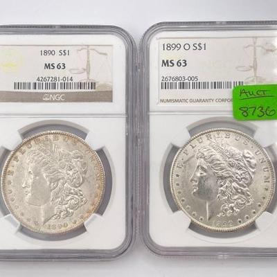 #326 • 1890-P & 1899-O Morgan Silver Dollars
