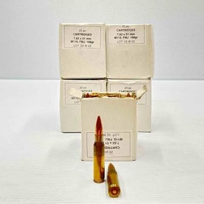 #1333 • (100) Rounds of 7.62x51mm Ammo
