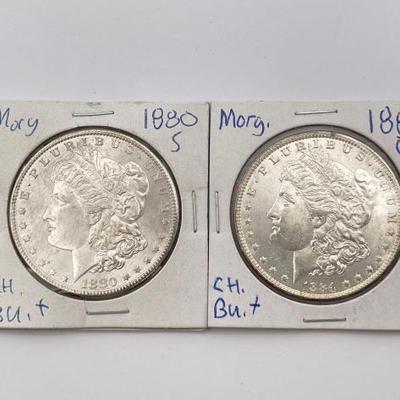 #350 • 1880-S & 1884-O Morgan Silver Dollars
