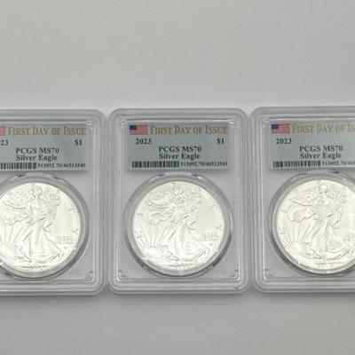 #388 • (3) 2023 1oz Fine Silver Eagle Dollar
