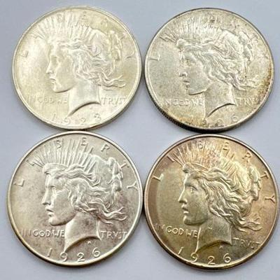 #376 • (4) 1923-1926 Silver Peace Dollars
