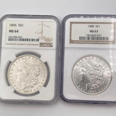 #328 • 1896-P & 1888-P Morgan Silver Dollar
