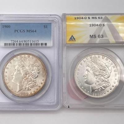 #332 • 1900-P & 1904-O Morgan Silver Dollars
