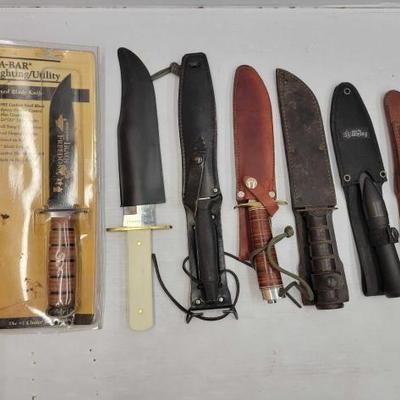 #2050 • (7) Knifes and Sheaths
