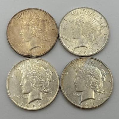 #370 • (4) 1923-1925 Silver Peace Dollars
