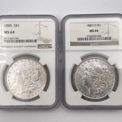 #322 • 1885-S & 1885-O Morgan Silver Dollar
