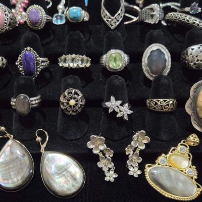 Sterling Silver Jewelry with Gemstones and Diamonds