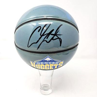  Mini Colorado Nuggets Basketball Signed by Carmelo Anthony 7"D