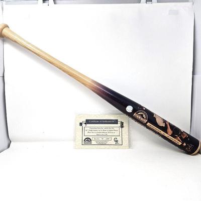 Lot #113 - Ubaldo Jimenez 1st No Hitter in Rockies History Photo Bat - limited edition of 2010 pieces - 93/2010