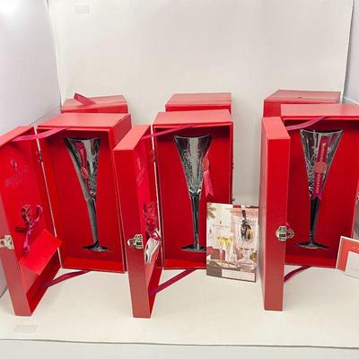 WATERFORD 12 Days of Christmas Champagne Flute in 12 Individual Red Chests