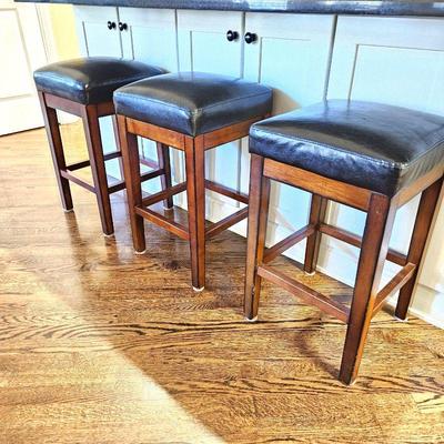 Lot #23 - Set of Three Counter Height Bar Stools from Pier One - 27