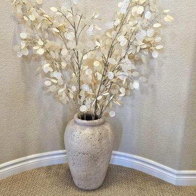  Decorative Vase with Faux White Floral Arrangement