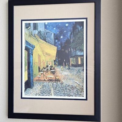 Framed and Matted Print "Cafe Terrace at Night" by Van Gogh - 20 x 26"