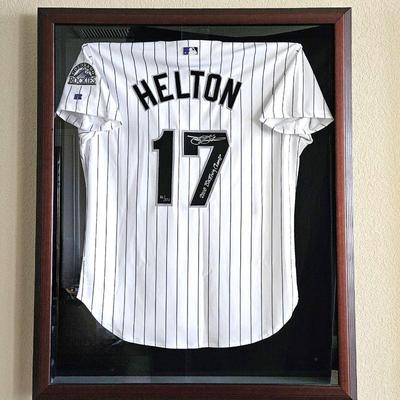 Lot #83 - Framed and Autographed Todd Helton Baseball Jersey - Colorado Rockies - LE 21/372 