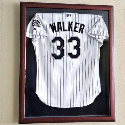 Lot #84 - Framed and Autographed Larry Walker Baseball Jersey - Colorado Rockies