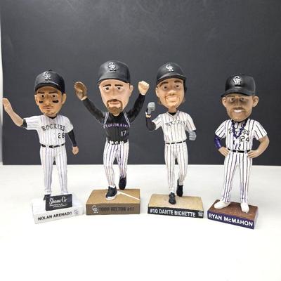 Lot #109 - Set of Four Colorado Rockies Bobble Heads: Arenado, Helton, Bichette, & McMahon