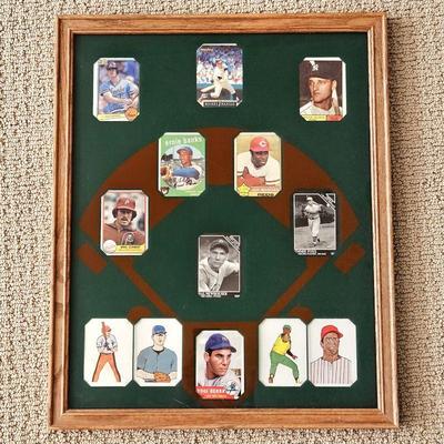 Lot #90 - Fun Display Baseball Cards with all Nine Players to Receive Back to Back MVP - With Cards in Their Positions