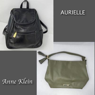  Stylish Handbag & Backpack Lot - Anne Klein & Aurielle