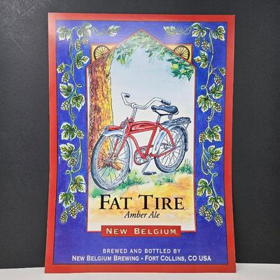  1991 Lithograph on Cardstock - Introduction of Fat Tire Amber Ale New Belgium Promo - 12" x 16"