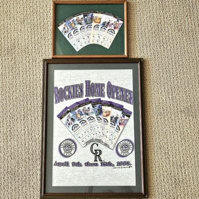 Lot #89 - Two Sets of Unused Season Tickets for the first Seven Rockies (April 1993) Games Displayed and Framed