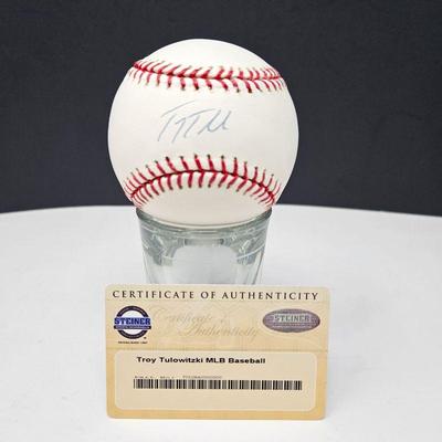 Lot #102 - Autographed Baseball by Troy Tulowitzki w/ Steiner COA