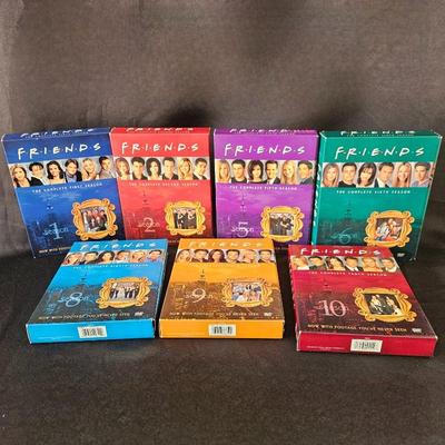 Seven Compete Seasons of "Friends" each is a Four DVD Set (per season) Seasons 1, 2, 5, 6, 8, 9 & 10