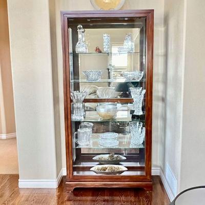 Elegant Wood and Glass Curio/Display Cabinet with Sliding Glass Door
