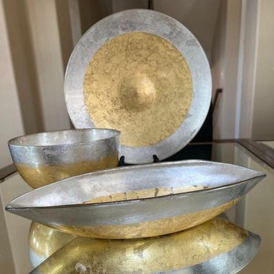  Gold and Silver Decorative Bowl Set - Elegant Home Décor Tableware