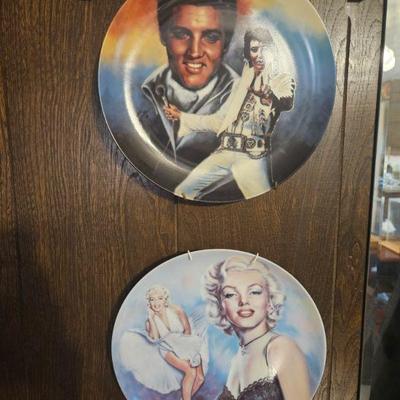 Elvis and Marilyn Monroe plates