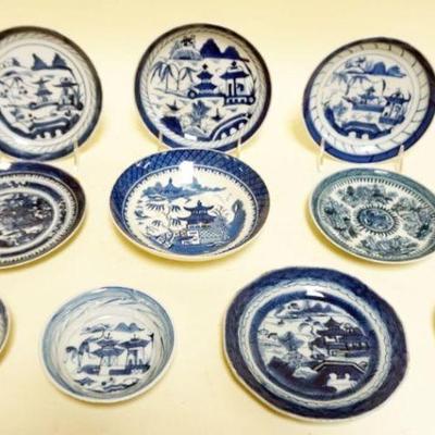 1141	CHINESE CANTON PORCELAIN GROUP OF 10 PIECE ASSORTED ITEMS,  LARGEST APPROXIMATELY 6 1/2 IN

