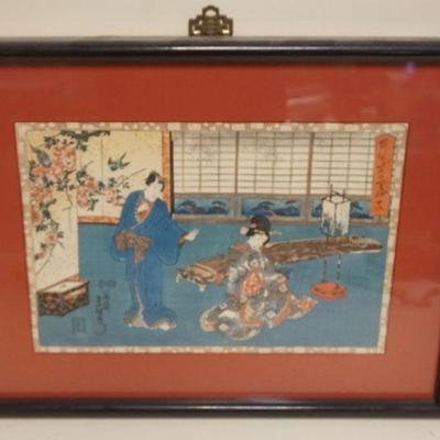 1086	JAPANESE WOOD  BLOCK PRINT APPROXIMATELY 19 IN X 15 IN OVERALL
