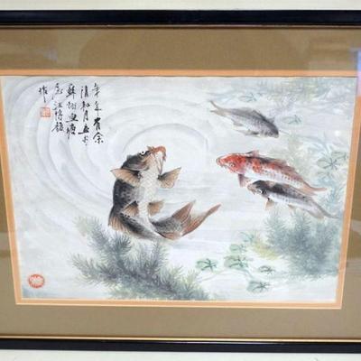 1101	JAPANESE WOOD  BLOCK PRINT APPROXIMATELY 19 IN X 24 IN OVERALL
