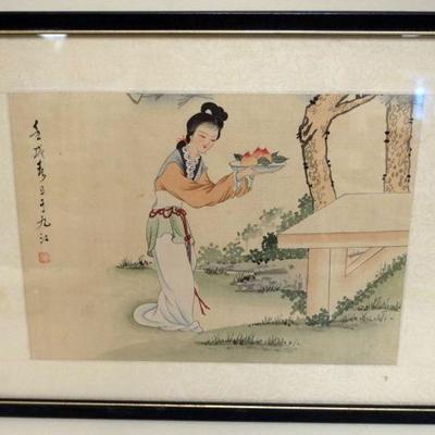 1088	JAPANESE WOOD  BLOCK PRINT APPROXIMATELY 17 IN X 13 IN OVERALL
