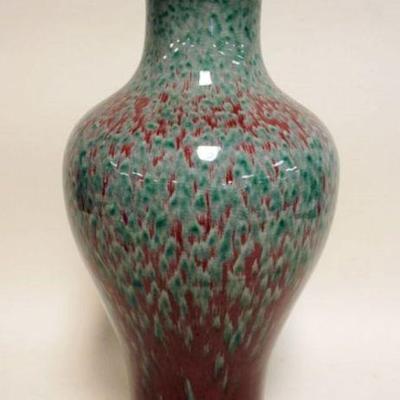 1156	CHINESE PORCELAIN MULTI COLOR GLAZED VASE WITH CHARACTER MARKS ON BASE, APPROXIMATELY 19 IN H
