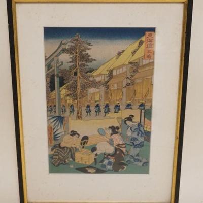 1094	JAPANESE WOOD  BLOCK PRINT APPROXIMATELY 11 IN X 16 IN OVERALL
