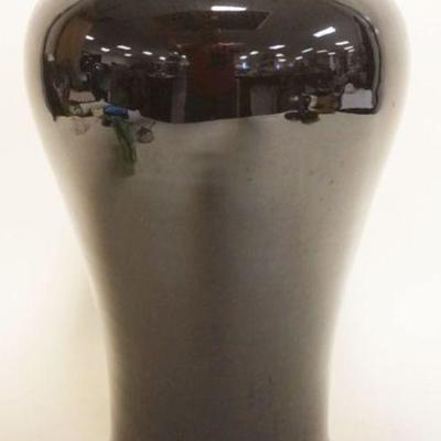 1153	CHINESE BLACK GLAZED PORCELAIN VASE, CHARACTER MARKS ON BASE, APPROXIMATELY 15 IN H
