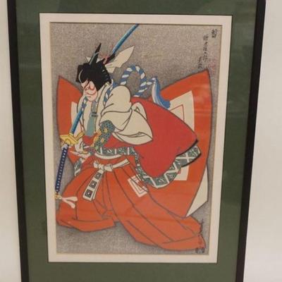 1098	JAPANESE WOOD  BLOCK PRINT APPROXIMATELY 15 IN X 21 IN OVERALL
