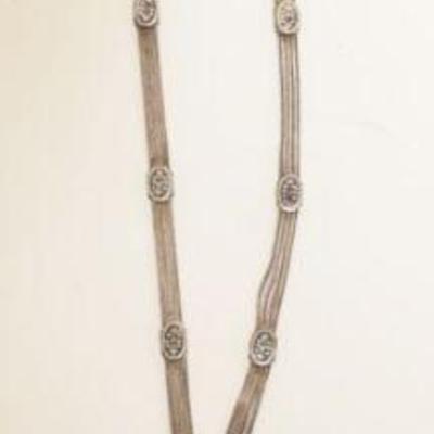 1285	SILVER COIN NECKLACE, APPROXIMATELY 17 IN, 32 OZT TOTAL

