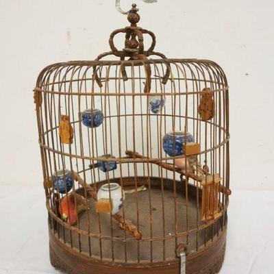 1266	WOOD BIRD CAGE, APPROXIMATELY 10 IN X 15 IN
