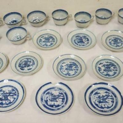 1270	ASSORTED ASIAN CUPS & UNDER PLATES, SOME W/LOSS
