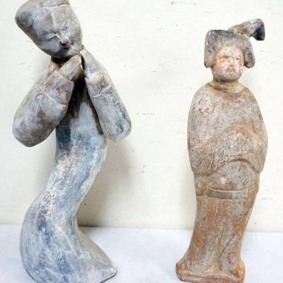 1172	CHINESE TERRACOTTA - 2 FIGURES, TALLEST APPROXIMATELY 17 IN H
