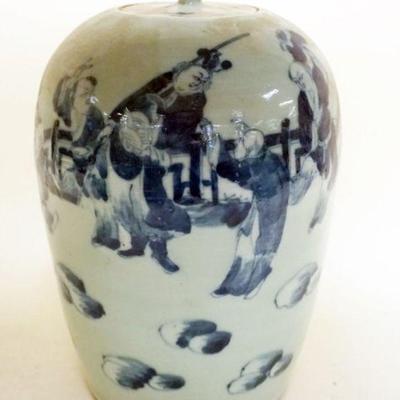 1152	CHINESE BLUE AND WHITE PORCELAIN GINGER JAR, APPROXIMATELY 14 IN H
