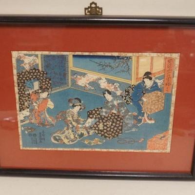 1091	JAPANESE WOOD  BLOCK PRINT APPROXIMATELY 19 1/2 IN X 15 IN OVERALL
